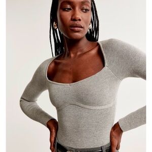 Abercrombie Gray Sweetheart Neck Women's bodysuit